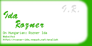 ida rozner business card